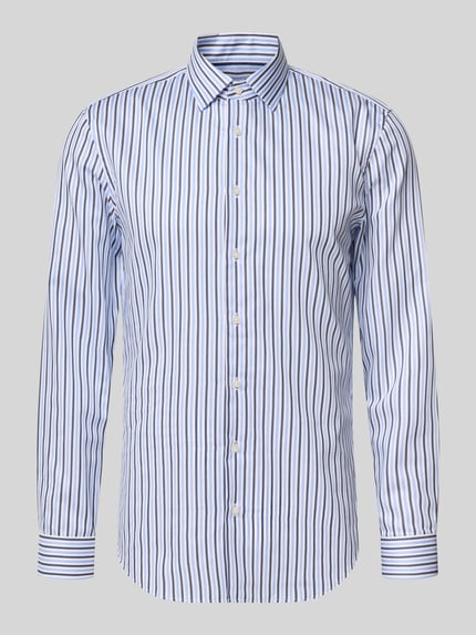 Jake*s Businesshemd mit feinen Streifen Bleu 2