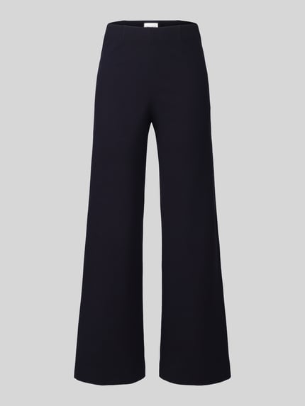 Produktfoto, Regular fit wijdte broek uit viscosemix model 'KIMBERLEY' van SEDUCTIVE, effen donkerblauw, Dames Weite Hose