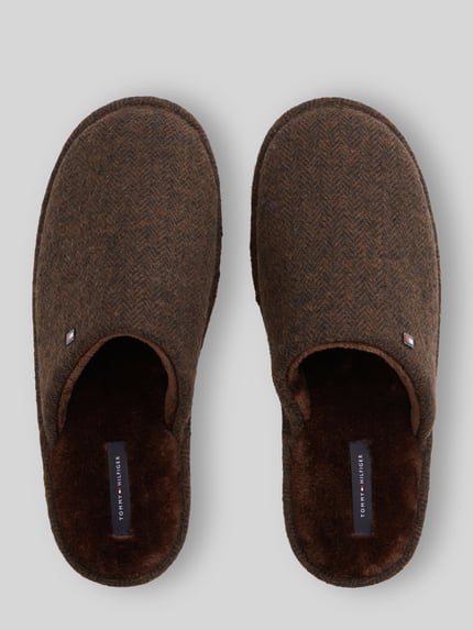 Tommy Hilfiger Hausschuh mit weichem Fleecefutter Mittelbraun 4
