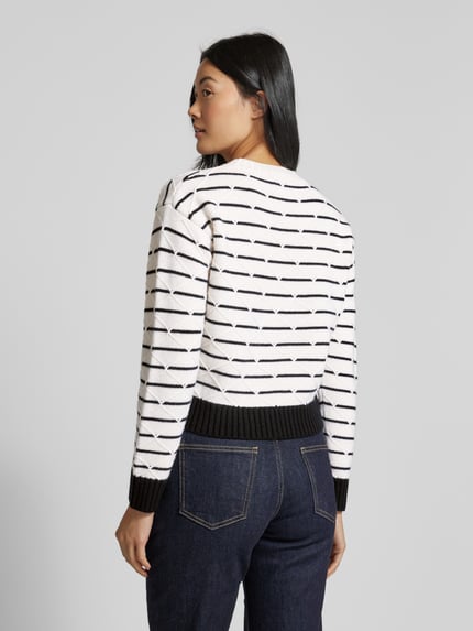 Max Mara Studio Strickpullover aus Lanawoll-Kaschmir-Mix Modell 'GETTONE' Weiss 5