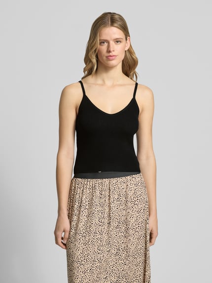 JJXX Crop top z mieszanki wiskozy model 'ESTHER' Czarny 4