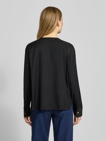 Tommy Hilfiger Relaxed fit blouse met lange mouwen van pure viscose BLACK - 5