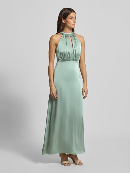 VILA Abendkleid mit Schlüssellochausschnitt Modell 'Ravenna' Hellgruen 1