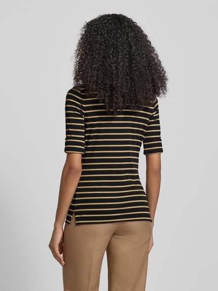 Lauren Ralph Lauren T-shirt met boothals, model 'JUDY' Neongeel - 5