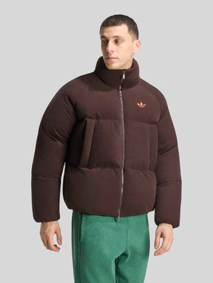 adidas Originals Regular Fit Puffer Jacket mit Stehkragen Dunkelbraun 4