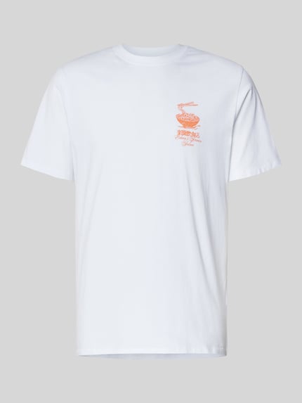 Edwin T-Shirt mit Label-Print Modell 'RAMEN PALACE' Weiss 2