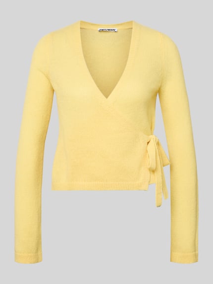 Kardigan dzianinowy o fasonie kopertowym Shop The Look MANNEQUINE