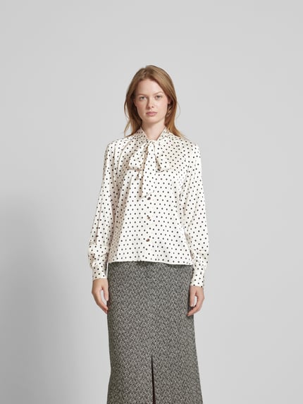 Self-Portrait overhemdblouse met strikdetail Ecru - 4