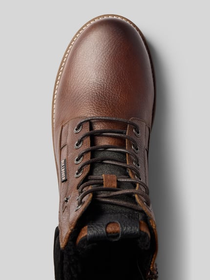 BULLBOXER Schnürstiefel aus Rindsnappa mit Reißverschluss Cognac 3