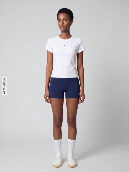 Nike T-shirt z mieszanka modalu i bawełny Biały 1