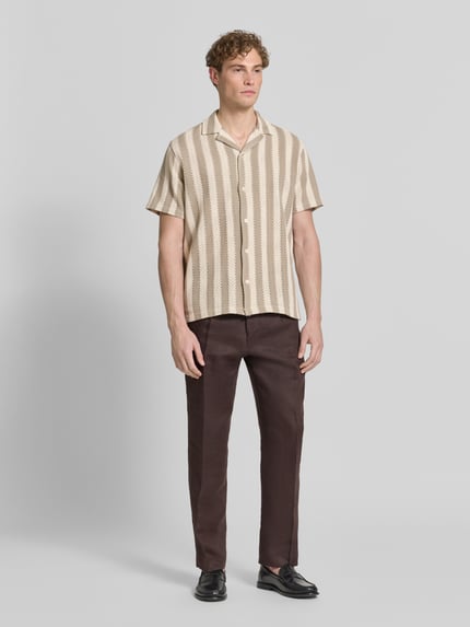 Lindbergh Modern Fit Freizeithemd mit Reverskragen Mud 1