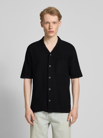 ONLY & SONS Koszula casualowa o kroju regular fit z kołnierzem z połami model ‘TONY’ Czarny 4