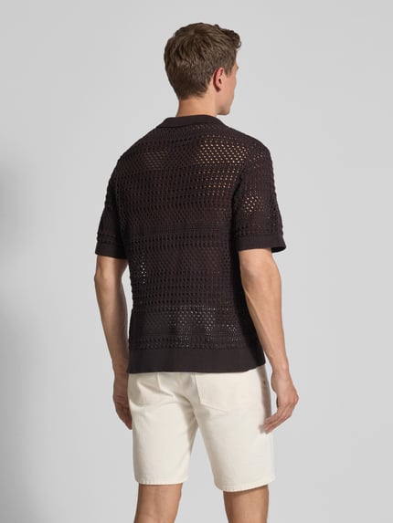 JACK & JONES Premium Regular Fit Strickshirt mit Knopfleiste Black 5