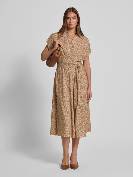 Lauren Ralph Lauren Sukienka koszulowa z wiązanym paskiem model ‘FRATILLIO’ Beżowy 1