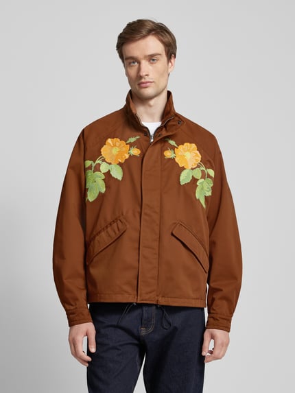 HUGO Jacke mit Motiv-Stitching Modell 'Brey' Mittelbraun 4