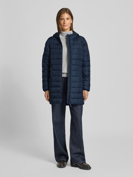 Tom Tailor Denim Płaszcz pikowany o kroju regular fit z kapturem Ciemnoniebieski 1