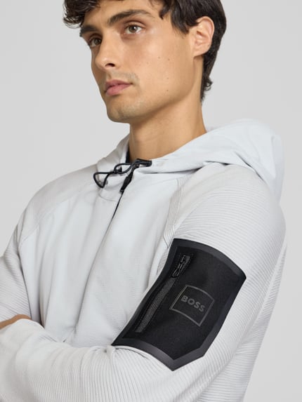 BOSS Green Regular Fit Sweatjacke aus Viskose-Mix Modell 'URBAN COMMUTER' Hellgrau 3