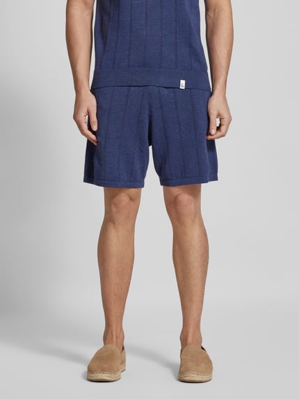 Colours & Sons Regular fit korte broek met ajourpatroon Marineblauw - 4