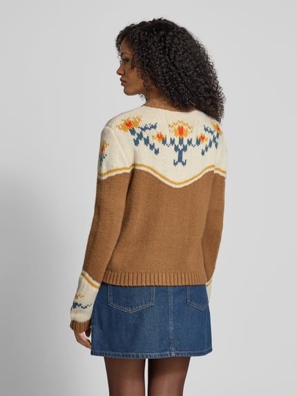Jake*s Casual Regular Fit Strickjacke mit Woll-Anteil Mittelbraun 5