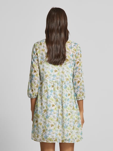 Tom Tailor Denim A-Linie Babydoll-Kleid aus Chiffon mit Viskose-Futter Offwhite 5