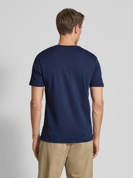 Christian Berg Men T-shirt met geribde ronde hals Marineblauw - 5
