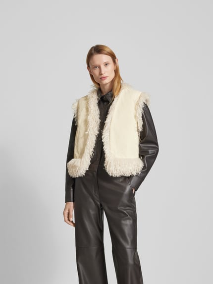 Nanushka Bodywarmer van imitatiebont Ecru - 6