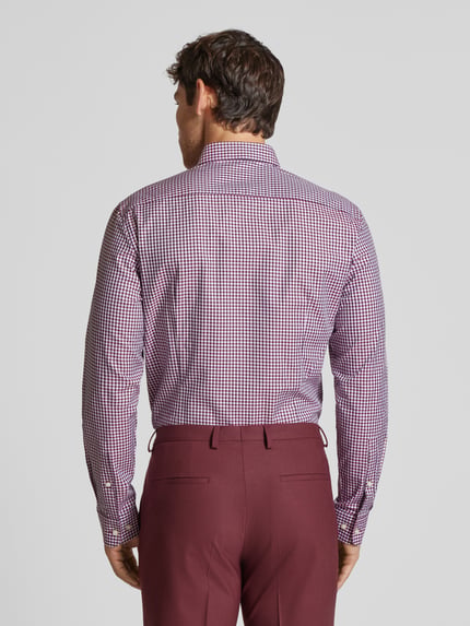 Jake*s Slim Fit Freizeithemd mit Button-Down-Kragen Rot 5
