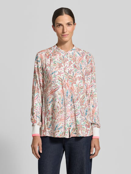 Emily Van den Bergh Regular Fit Bluse aus Viskose im Allover-Look Rosa 4