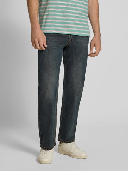 Levi's® Jeansy o kroju relaxed straight fit z efektem znoszenia model ‘555’ Niebieski 4