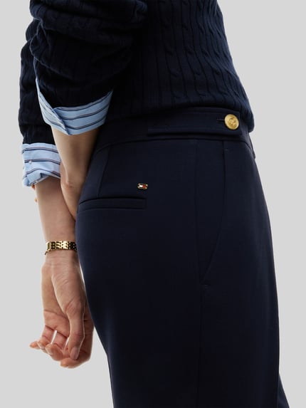 Tommy Hilfiger Regular Fit Stoffhose mit Viskose-Anteil Marine 3
