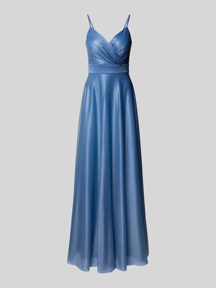 TROYDEN COLLECTION Avondjurk in wikkellook Bleu - 2