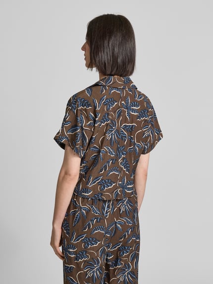 MANGO Regular Fit Bluse mit Saum zum Binden Modell 'LIFE' Dunkelbraun 5