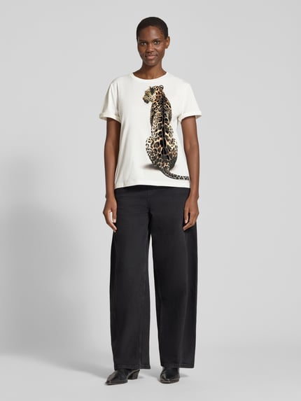 Marc Cain T-Shirt mit großem Tiermotiv-Print Offwhite 1