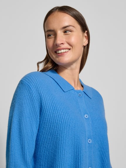 Fynch-Hatton Strickjacke aus Kaschmir mit Umlegekragen Royal 3