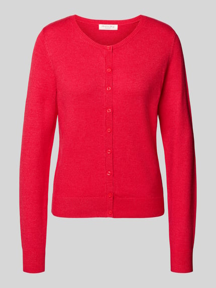 Christian Berg Woman Regular Fit Strickjacke mit Knopfleiste Rot Melange 1