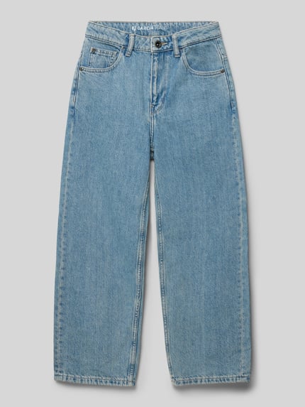 Productfoto, Baggy Fit Jeans met label-detail van Garcia, lichtblauwe denim, pure katoen, steekzakken, baggy fit, labeldetail