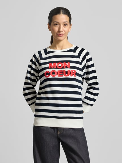 MORE & MORE Bluza z okrągłym dekoltem i rękawem o dł. 3/4 Granatowy 4