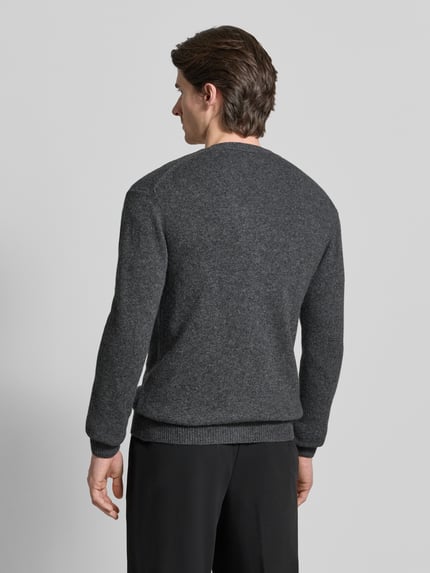 Casual Friday Gebreid jack met knoopsluiting model 'KARL' Middengrijs - 5