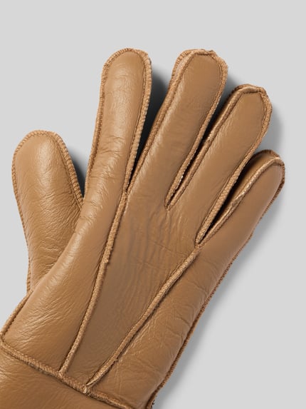 FI.NE Handchoenen van pure lamswol Cognac - 3
