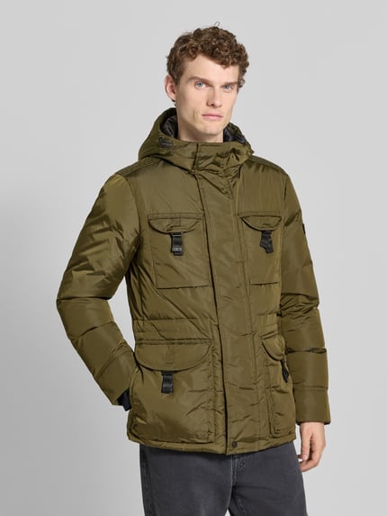 Peuterey Parka mit verdecktem Reißverschluss Modell 'Aiptek' Khaki Melange 4