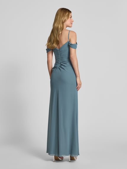 Mascara Abendkleid mit Beinschlitz Oliv 5