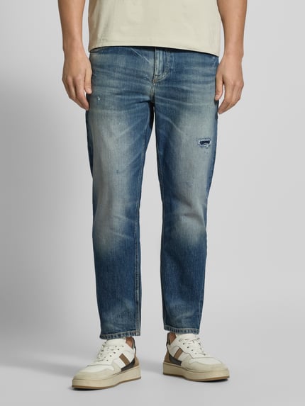 BOSS Orange Regular fit jeans van katoenmix Jeansblauw - 4