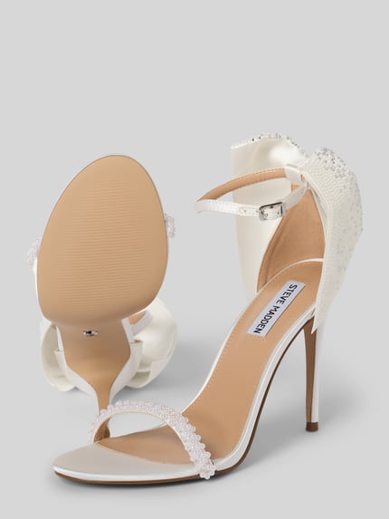 Steve Madden Sandalen met kralen en naaldhak, model 'BELLAROSA' Offwhite - 4