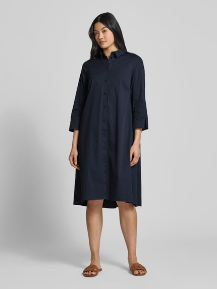 ROBE LÉGÈRE Knielanges Hemdblusenkleid mit 3/4-Arm Marine 4