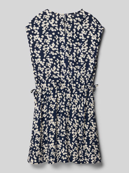ONLY Getailleerde vrijetijdsjurk van pure viscose model 'ZALINA' Marineblauw - 3