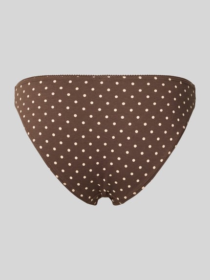Produktfoto, Slip aus Baumwoll-Mix im 3er-Pack von Jake*s Casual in Braun mit weißen Punkten und feiner Textur, neutraler Hintergrund