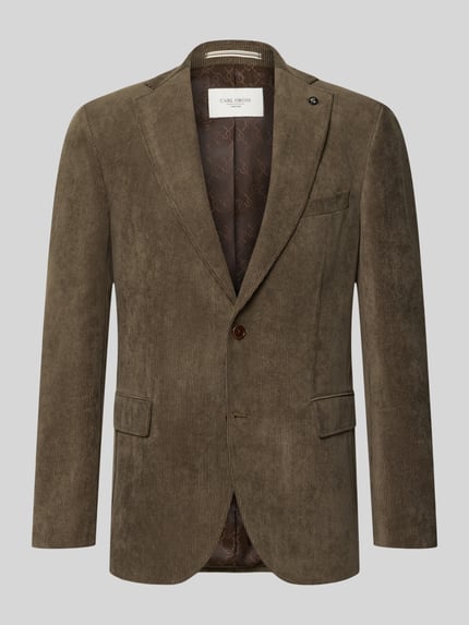 Produktfoto, Sakko mit Pattentaschen und Reverskragen Modell 'Theo' von Carl Gross, Cord in Braun, Regular Fit, strukturierte Oberfläche