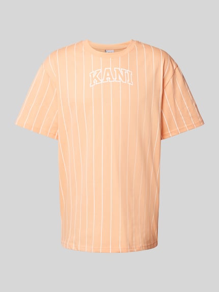Karl Kani T-Shirt mit Nadelstreifen Orange 2