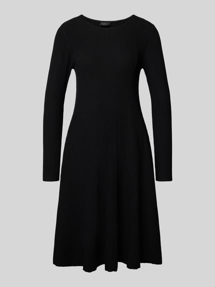 s.Oliver BLACK LABEL Shaped Fit Strickkleid aus geripptem Viskose-Mix Black 2