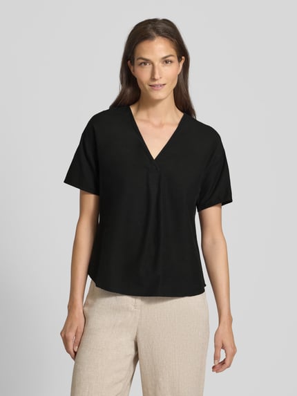 VILA Blouseshirt met V-hals, model 'PRISILLA' Zwart - 4